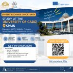Announcement of Student Exchange Opportunity at the University of Cádiz, Spain