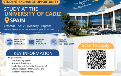 Announcement of Student Exchange Opportunity at the University of Cádiz, Spain