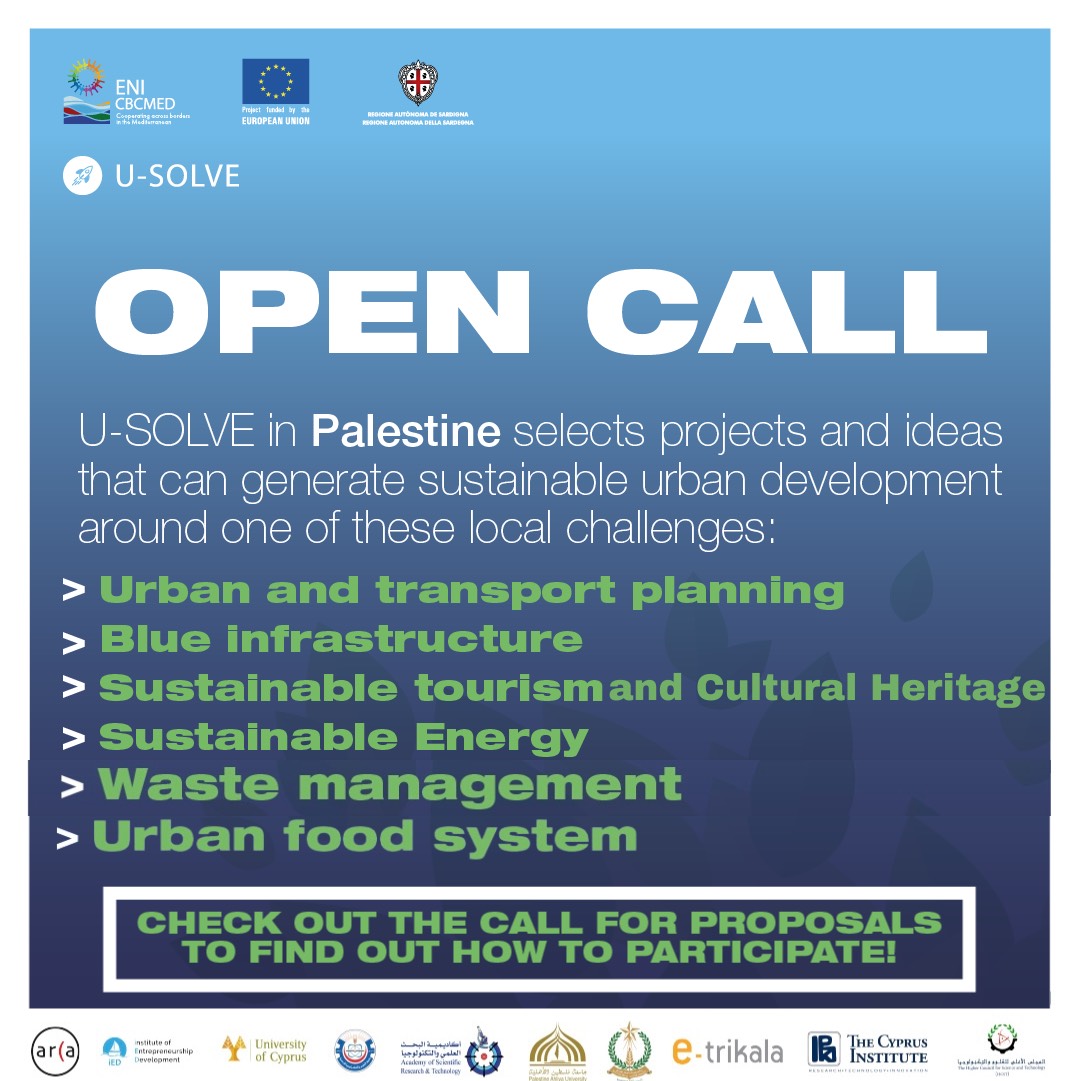 U-SOLVE Launches the Call for its Subgrant Application for Entrepreneurs in Palestine U-SOLVE Launches the Call for its Subgrant Application for Entrepreneurs in Palestine