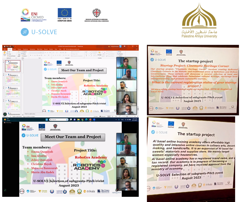 U-SOLVE concluded its startups pitching day for the 10 projects and ideas qualified for the final stage U-SOLVE concluded its startups pitching day for the 10 projects and ideas qualified for the final stage