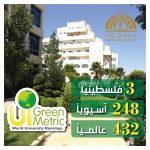 جامعة فلسطين الأهلية تحصد المرتبة الثالثة فلسطينيًا و432 عالميًا في تصنيف الجامعات الخضراء GreenMetric 2025