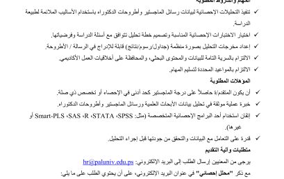 إعلان استقطاب محللين إحصائيين